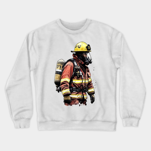 Courageous Firefighting Crewneck Sweatshirt by Printashopus